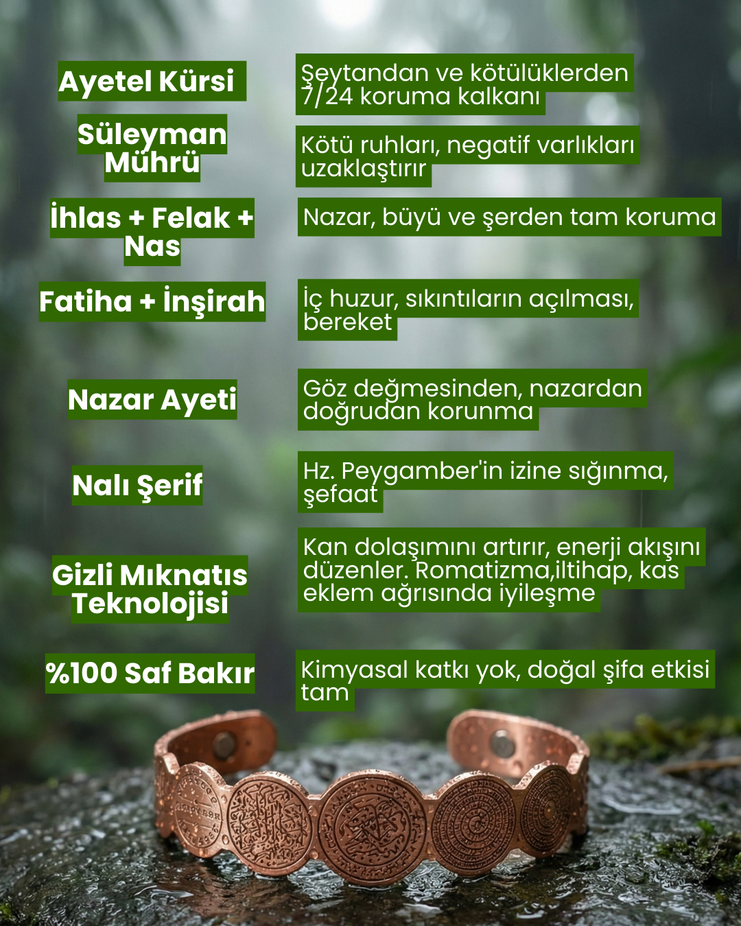 Moriena - El Yapımı Huzur Ve Şifa Veren Bakır Bileklik