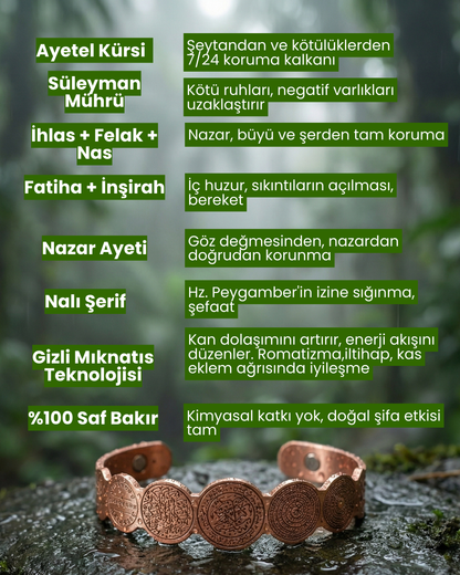 Moriena - El Yapımı Huzur Ve Şifa Veren Bakır Bileklik